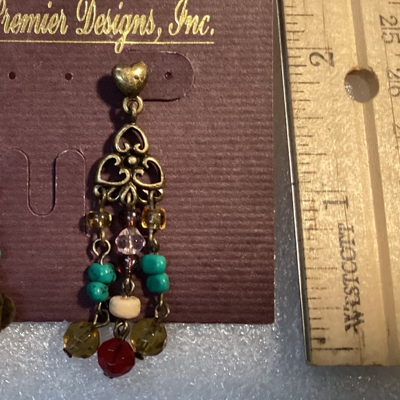 Premium Designs, Inc. Gold Tone/Multi Color Drop Earrings - Picture 2 of 7